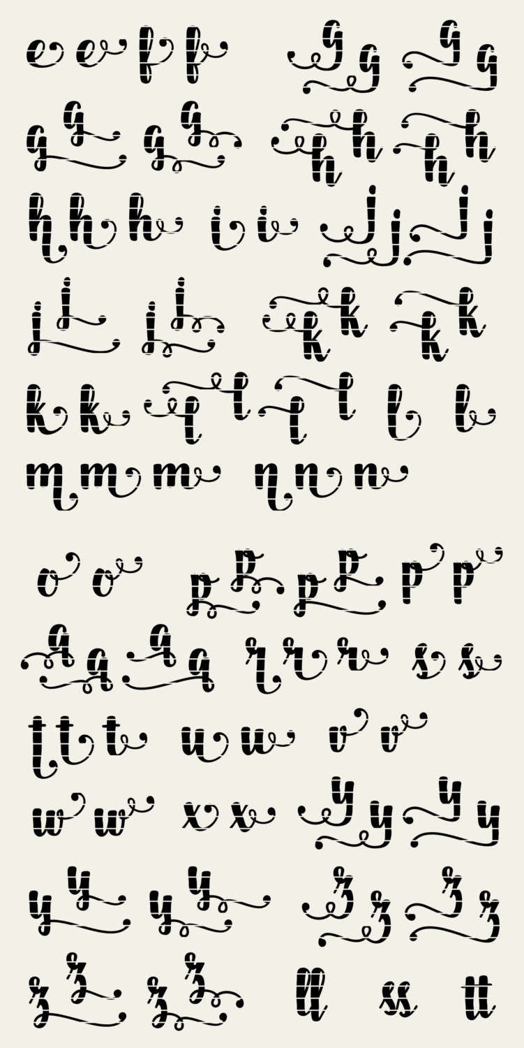Full Alphabet SVG Fonts Cutfile Modern Handpainted Brush - Etsy