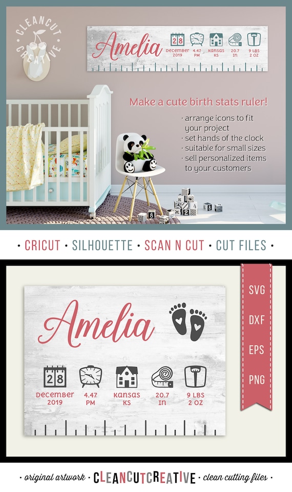Download Svg Birth Stats Ruler Svg Baby Stats Svg Icon Elements Svg Etsy