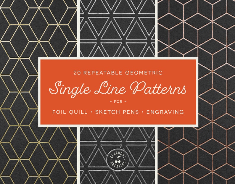 Download SVG Foil Quill Designs 20 Geometric Single Line Patterns ...