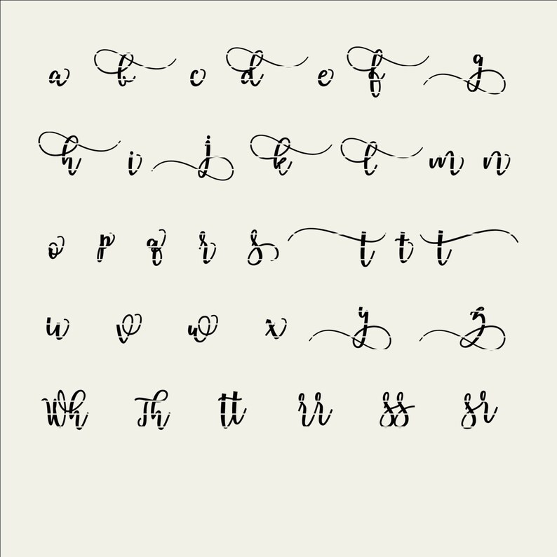 Cricut Font Cutfile Alphabet SVG Calligraphy Font Svg Swash - Etsy