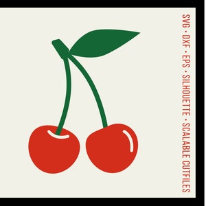 SVG Cherry svg Retro Cherries svg - DXF EPS png - cut file cuttable/clipart design - for Cricut and Silhouette Cameo - clean cutting files
