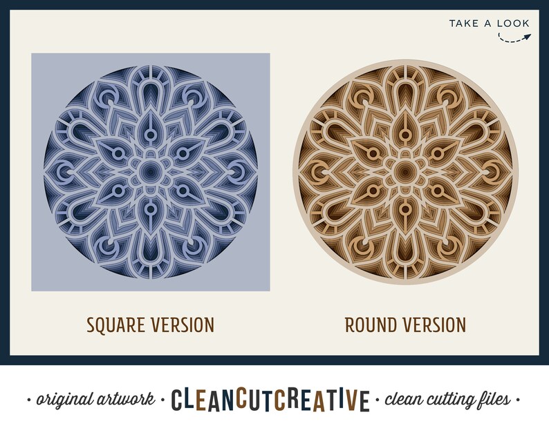 Download 3D LAYERED MANDALA svg stacked paper art shadow box Cricut ...