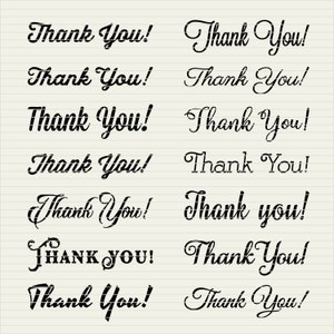 14 svg THANK YOU svg Words Add Ons Thank You card svg TIME Savers dxf eps png for Cricut & Silhouette Studio clean cutting files image 2