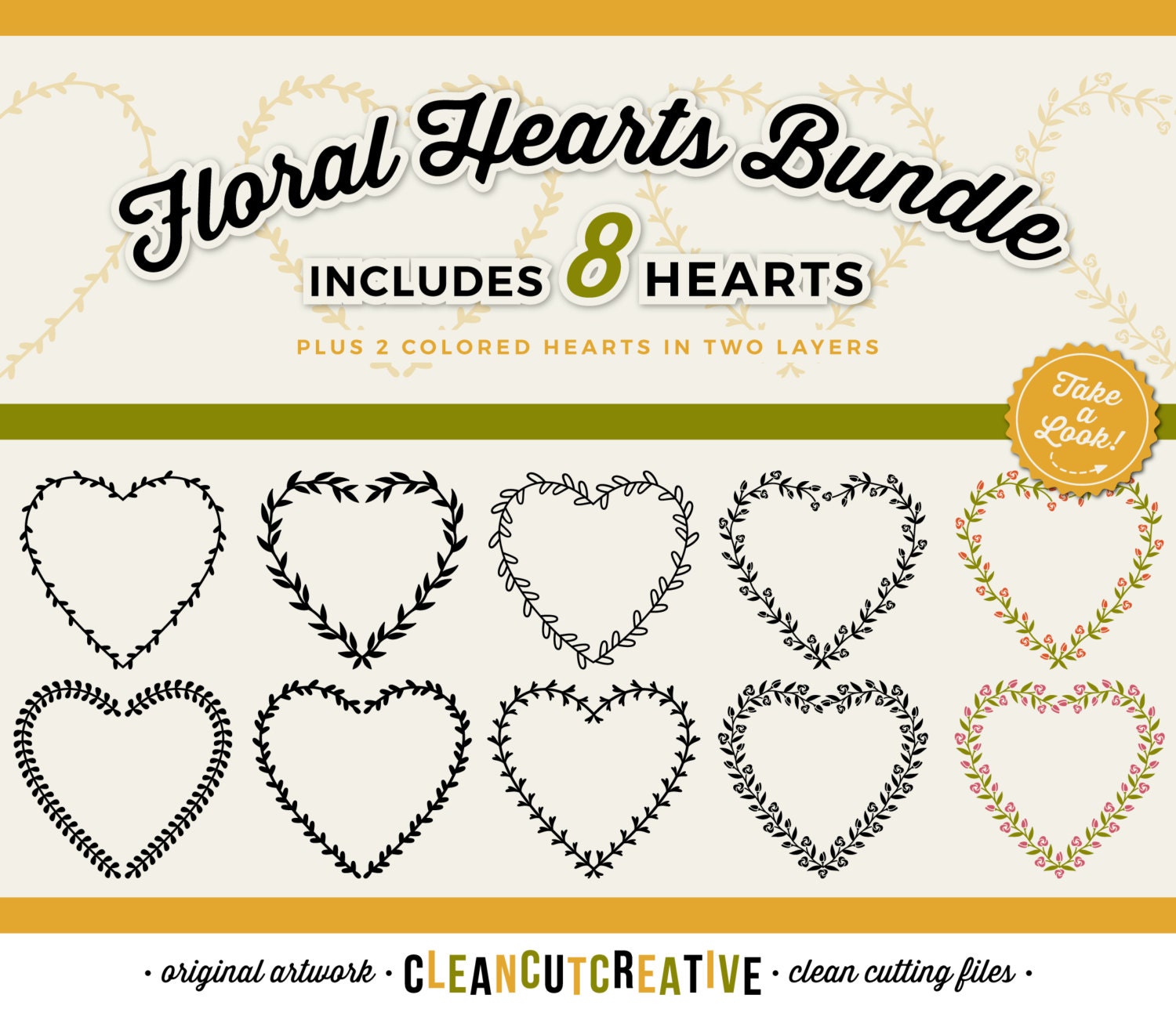 Download 8 svg FLORAL HEARTS SVG heart svg wreath svg monogram svg ...