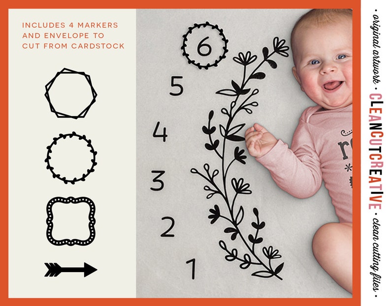 Download Craft Supplies Tools Commercial Use Svg Baby Monthly Milestone Blanket Svg Personalized Blanket Cutfile Design For Cricut Silhouette Scan N Cut Sublimation Png Templates