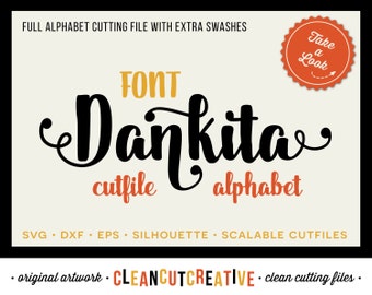 Full Alphabet SVG Fonts Cutfile - Modern Handpainted Brush cricut font - DXF EPS - Silhouette Cameo & Cricut - clean cutting digital files