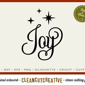SVG Joy svg Navidad Joy svg estrellas de fuente de lujo ornamento láser glowforge svg diseño de archivos - eps dxf png Cricut & Silhouette - uso comercial