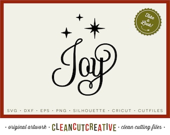 SVG Joy svg Navidad Joy svg estrellas de fuente de lujo ornamento láser glowforge svg diseño de archivos - eps dxf png Cricut & Silhouette - uso comercial
