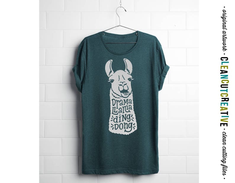 SVG Llama svg Funny svg Drama Llama Ding Dong svg heat transfer vinyl lama shirt design DXF eps PNG Cricut & Silhouette commercial use image 2