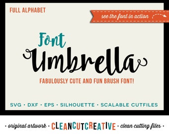 Font for Cricut SVG Cutfile - Cute Fun Brush full alphabet svg DXF EPS Silhouette Cameo Cricut - commercial use clean cutting digital files