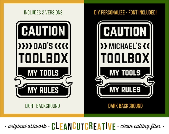 Svg Dad Tools Rules Svg Men Gift Svg Grandpa Toolbox Decal Etsy