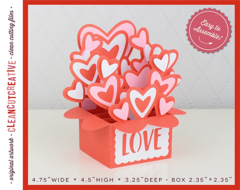 Download SVG Box Card svg card in a box 3D SVG Love Valentine Heart ...