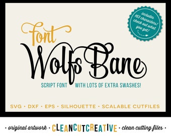 Full Alphabet SVG Fonts Cutfile - Swashes cricut font - DXF EPS - Silhouette Cameo & Cricut- commercial use clean cutting digital files