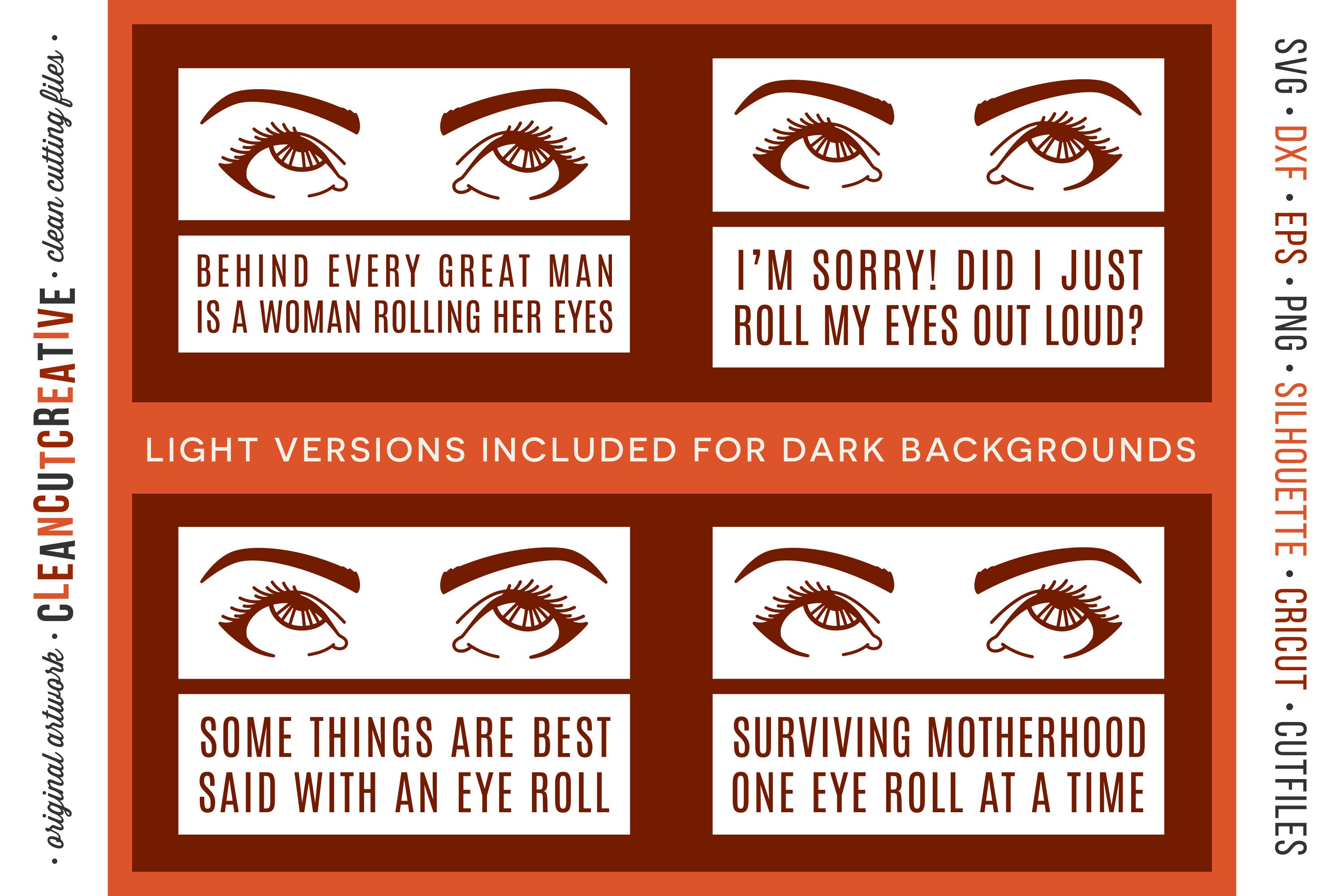 Funny Quote SVG Eye Roll Mini Bundle Roll My Eyes Rolling Etsy