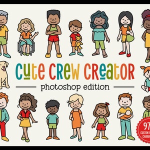 Photoshop CUSTOM FAMILY PORTRAIT | sublimation clipart graphics | people cartoon characters stick figures ethnic | commercial use design