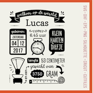 Plantilla SVG Birth Facts - EN edición baby board - Plantilla de estadísticas de nacimiento svg Anuncio de nacimiento svg Baby Stats svg - Cricut Silueta dxf