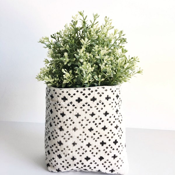 Authentic African mudcloth planter cover