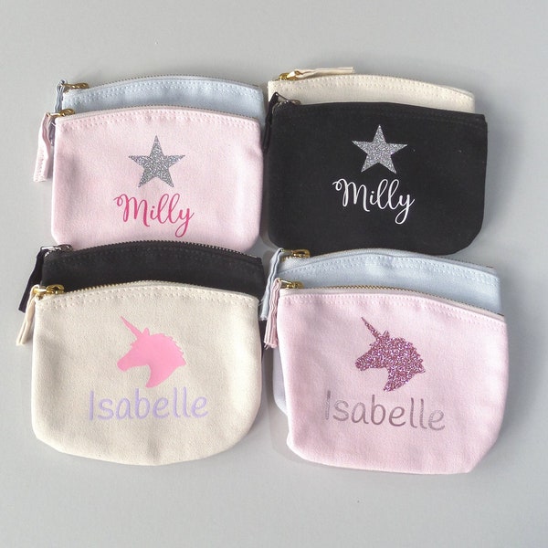 Personalised Purse, Girls Purse, Unicorn Coin Purse, Star Purse, Girls Christmas Gift, Stocking Filler for Girls, Well Done Gift for Kids