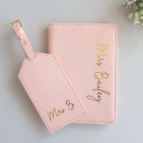 Personalised Passport Holder and Luggage Tag Set Bride Gift Etsy