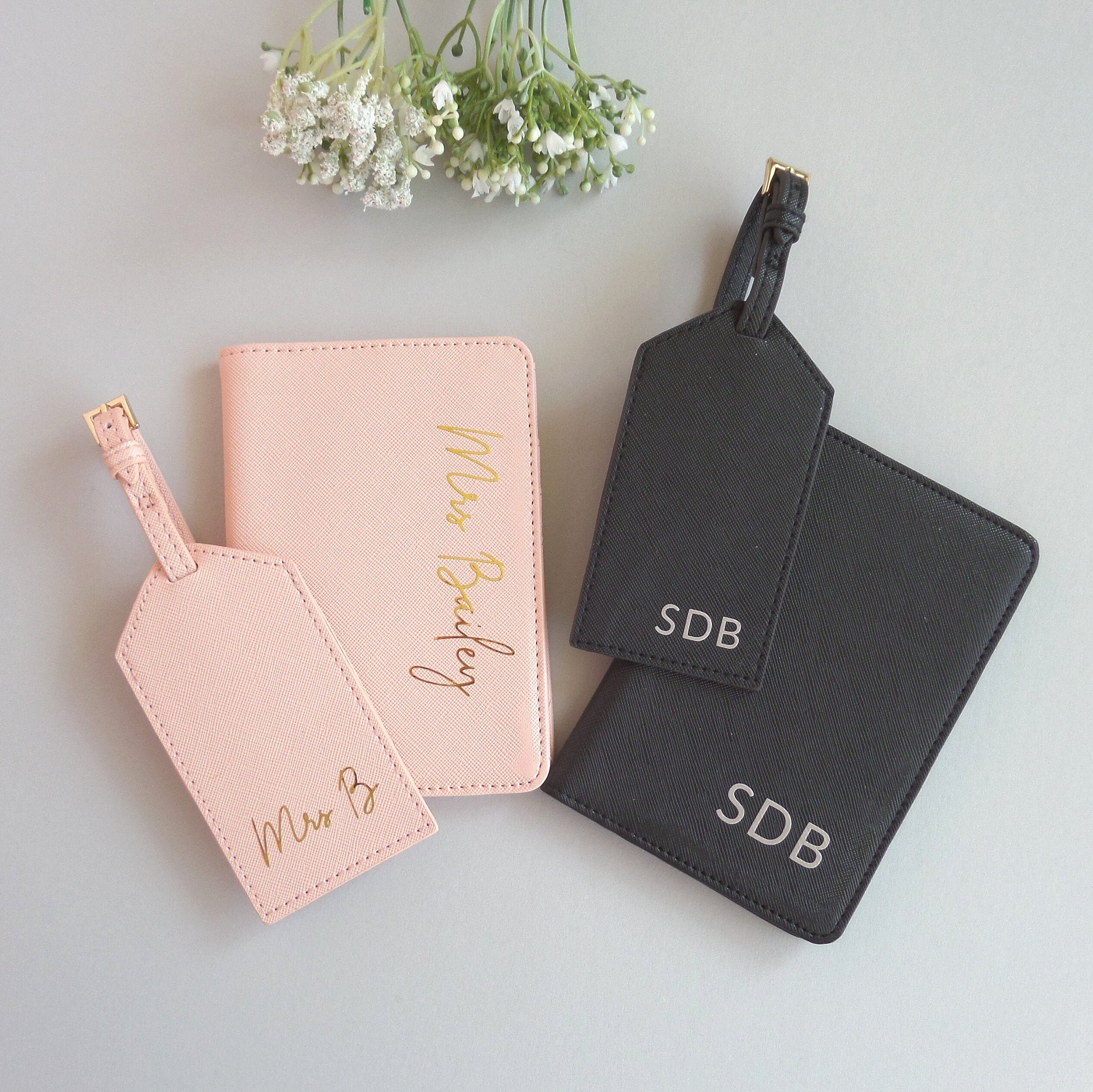 Personalised Passport Holder and Luggage Tag Set Mr and Mrs | Etsy