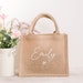 Personalised Jute Tote Bag, Wedding, Hen Party, Beach Bag 