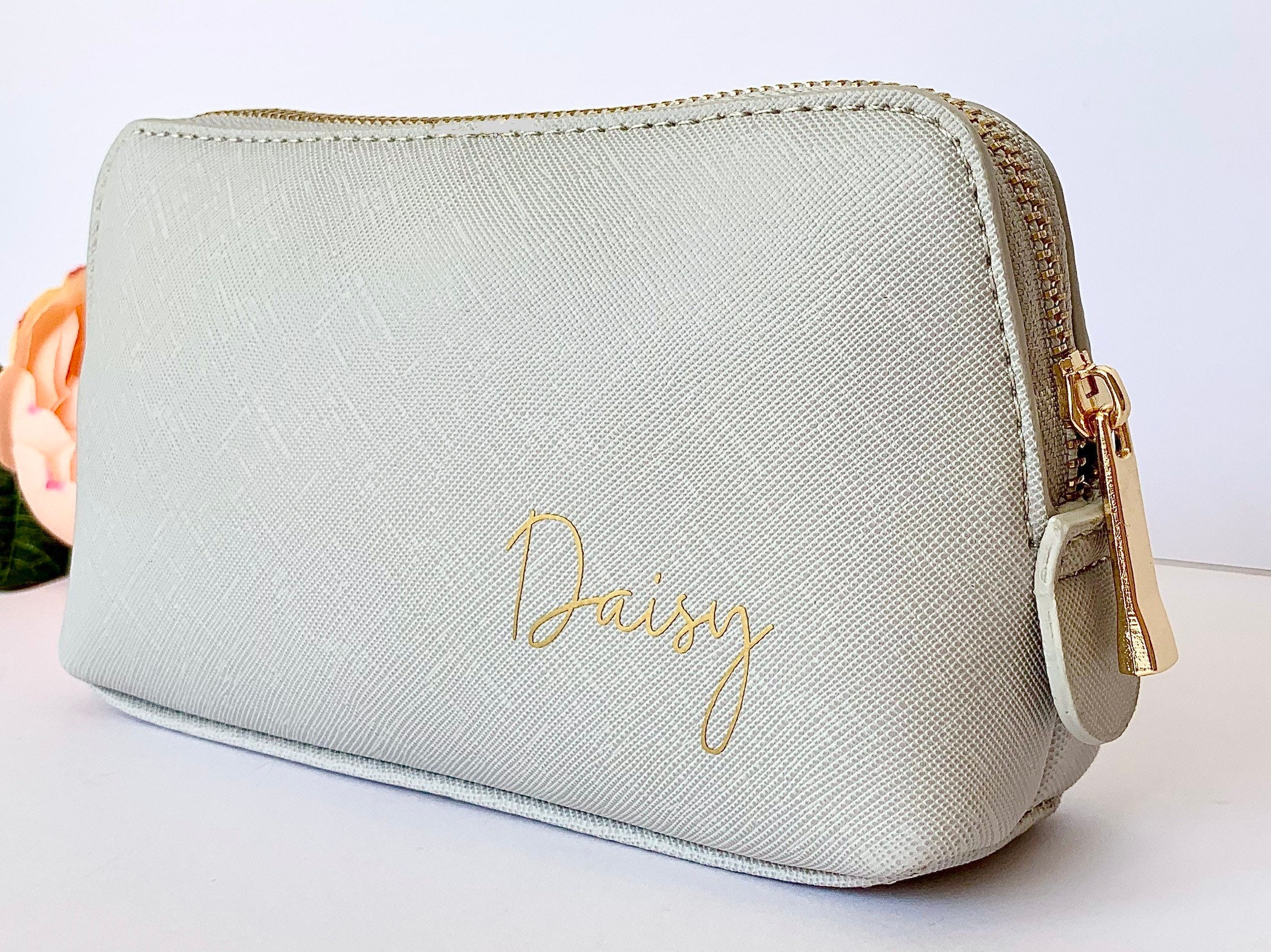 Daisy Rose Cosmetic Toiletry Bag PU Vegan Leather Travel Bag for