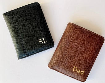 Personalised Faux Leather Wallet, Card Holder, Christmas Gift for Him, Gift for Dad, Gift for Men, Stocking Filler
