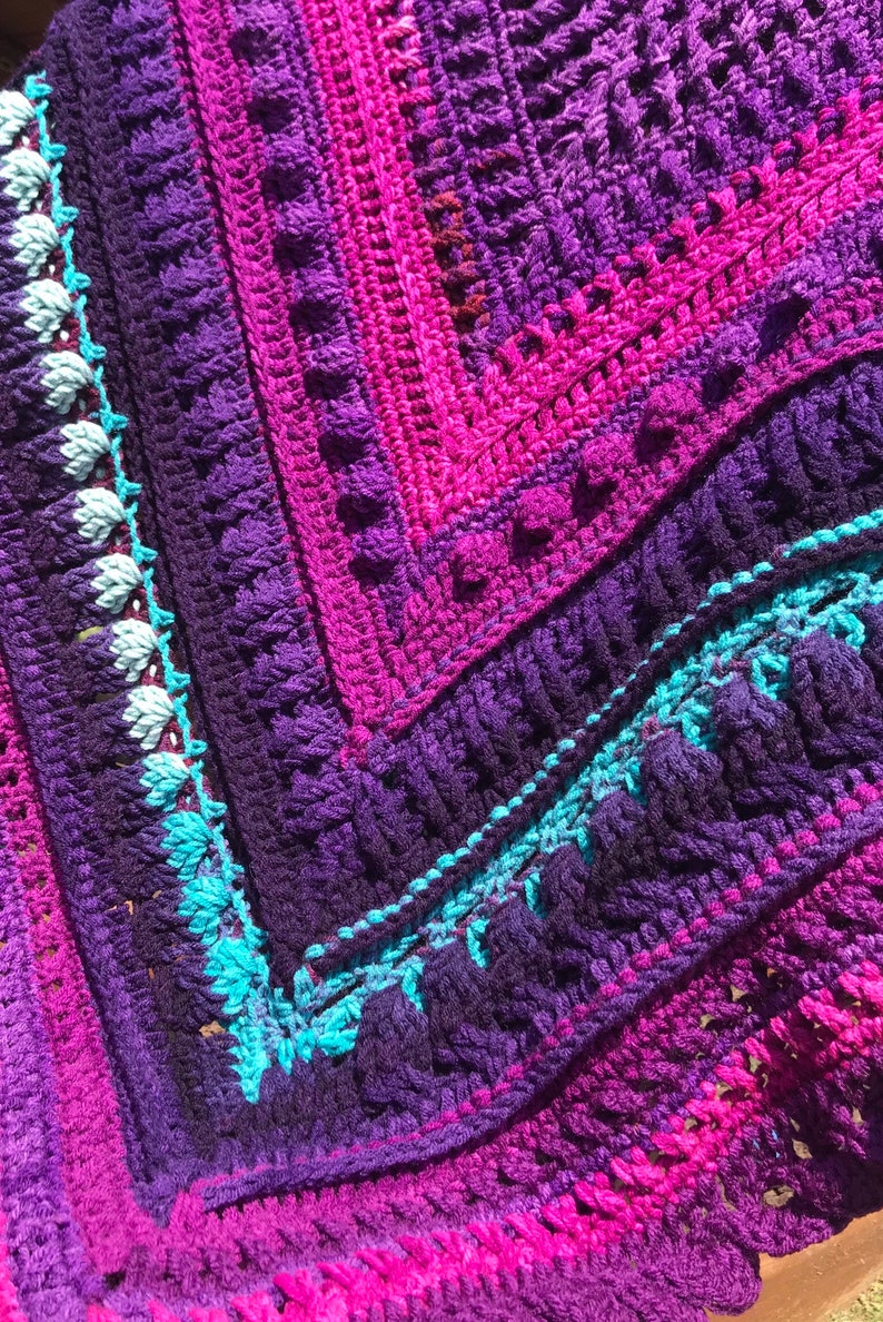 Crochet purple and pink Baby blanket purple throw crochet Etsy
