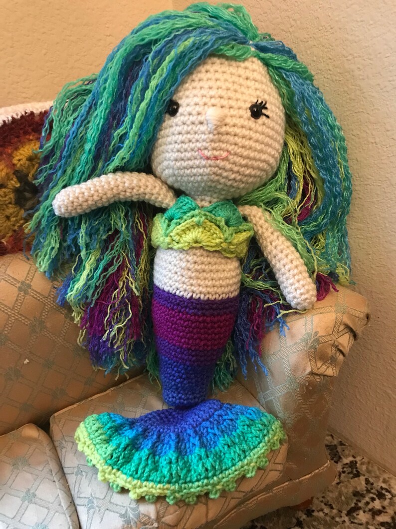 Crochet Mermaid Doll made to order Etsy