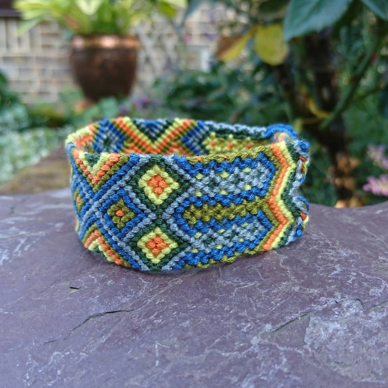 Cotton Beach Bracelet Festival Bracelet Tribal Cuff Friendship Bracelet Woven Multicolour Bracelet Multicolour Macrame Cuff Mens Cuff