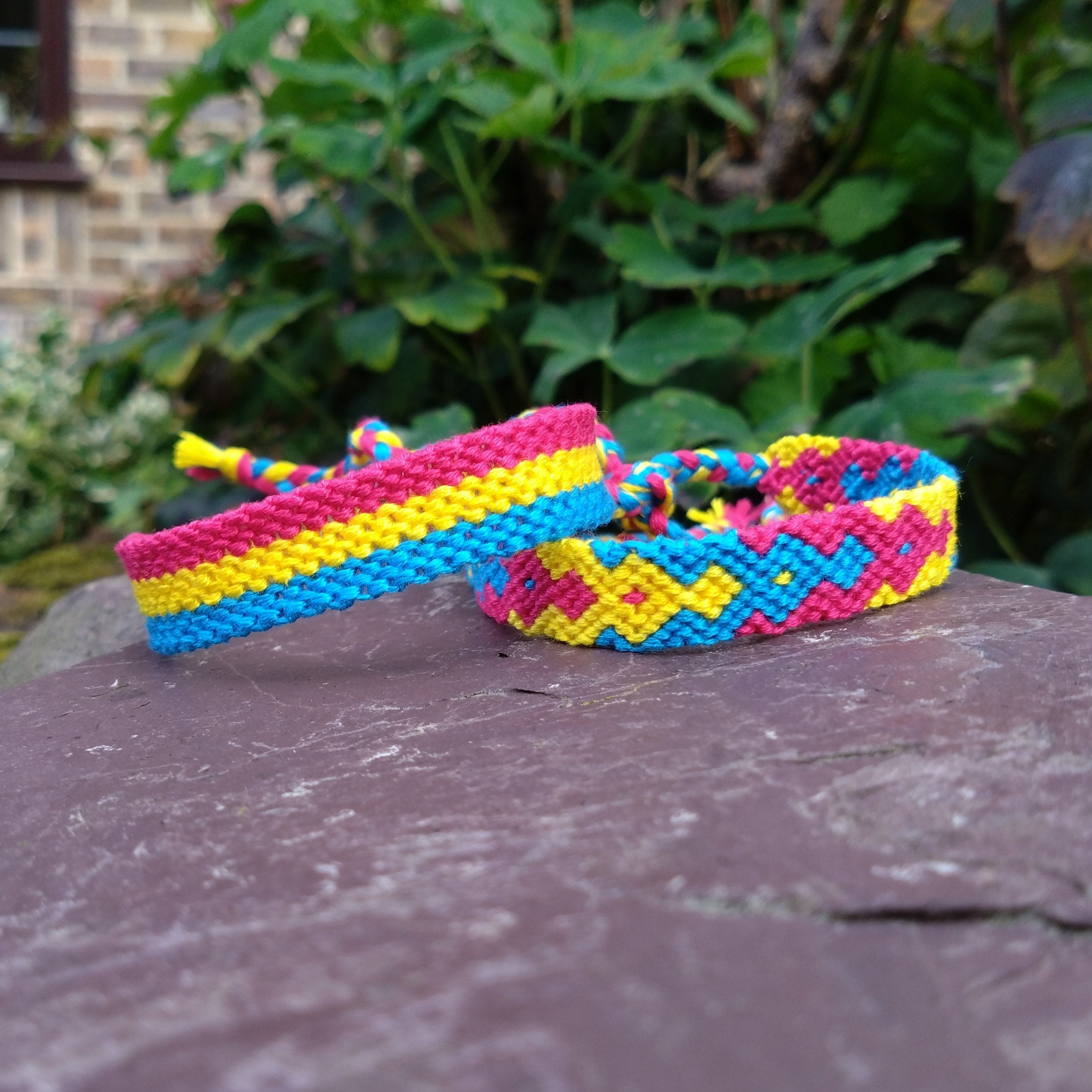 Pansexual Pride Flag or Arrowhead Friendship Bracelet Adjustable Tie on Woven Macrame Cotton Pan Bracelet LGBTQIA Pride Jewellery Etsy