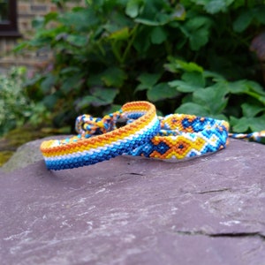 Aroace Pride Flag/Arrowhead Friendship Bracelet: Woven Macrame Cotton Braided Adjustable Tie-On LGBTQIA+ Jewellery