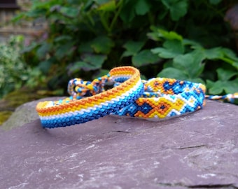 Aroace Pride Flag/Arrowhead Friendship Bracelet: Woven Macrame Cotton Braided Adjustable Tie-On LGBTQIA+ Jewellery