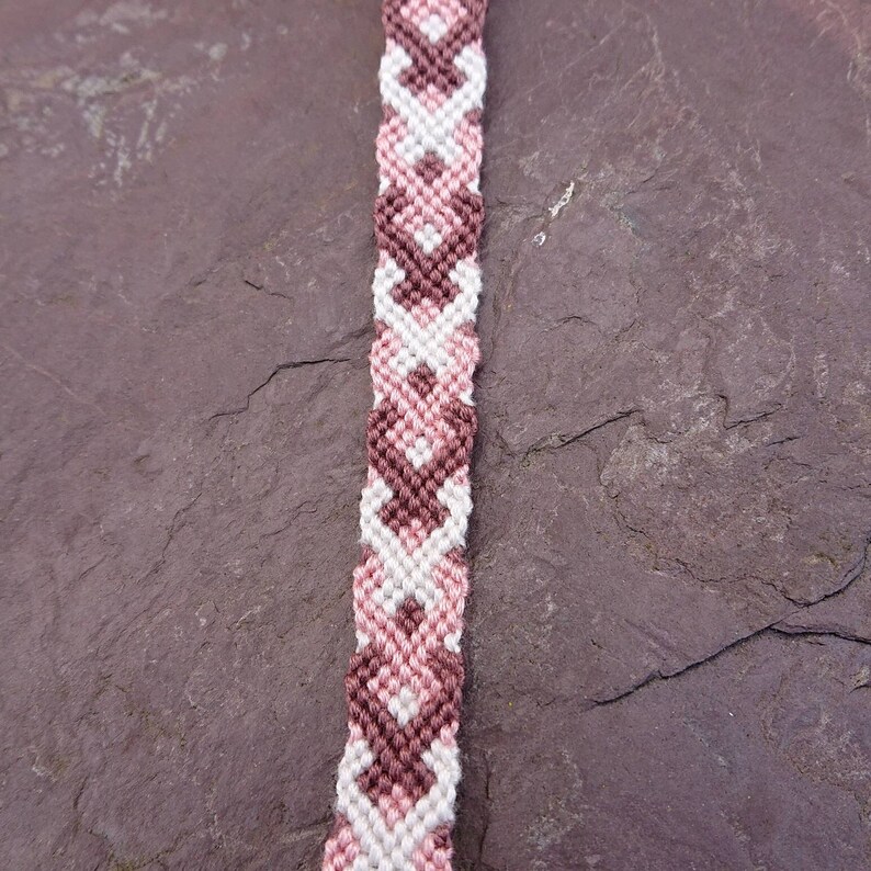 Pink Adjustable 6-9 inch Macrame Bracelet Brown and White Plait Style Friendship Bracelet Surfer Beachwear Small Anklet Woven Bracelet