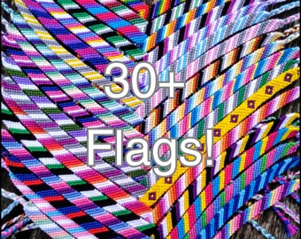 LGBTQIA+ Pride Flag Friendship Bracelet: Tie-On Braided Cotton Stacking Bracelet