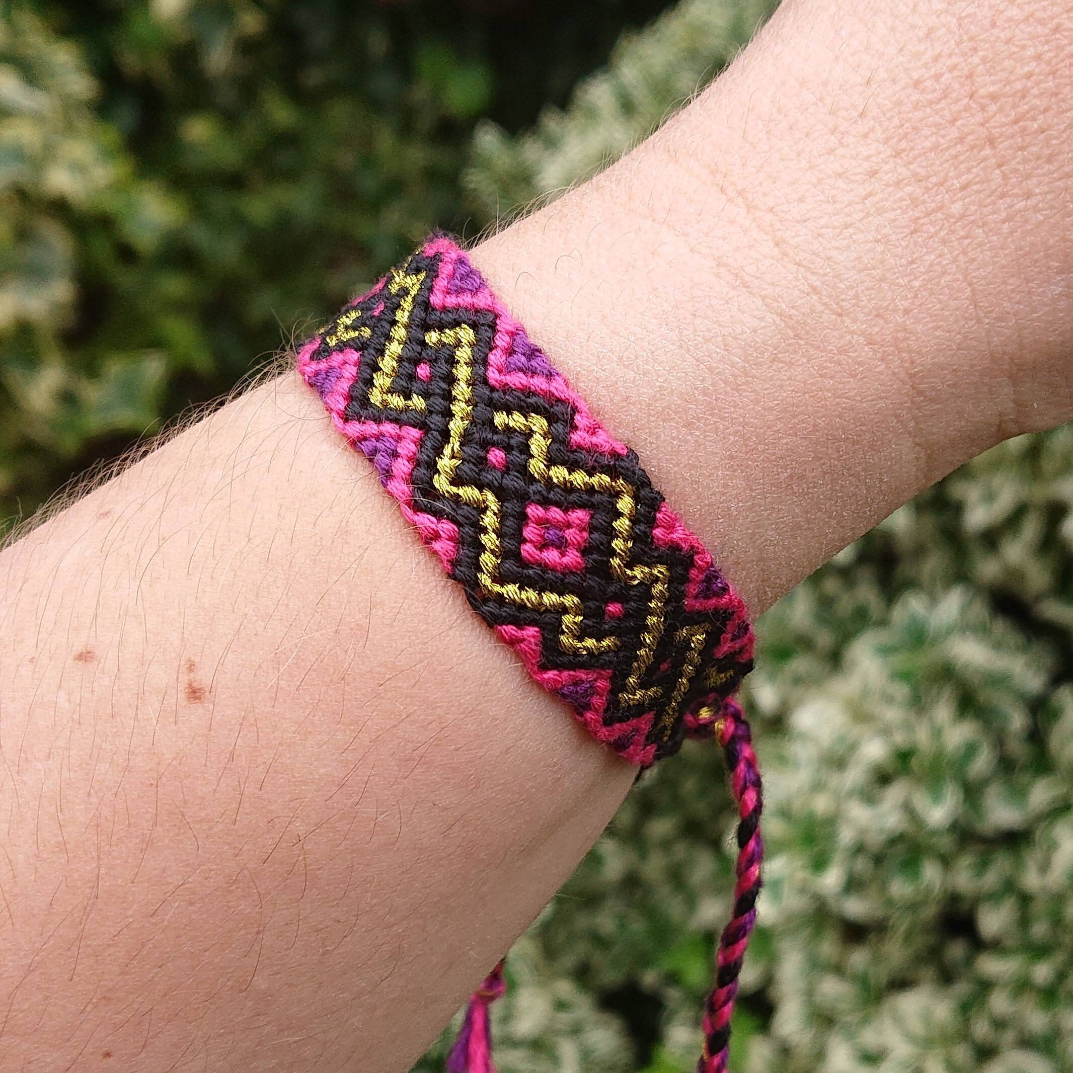 Hot Pink, Purple, Black and Metallic Gold Tribal Friendship