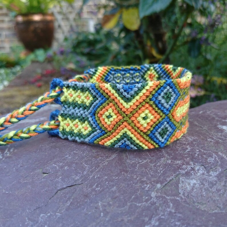 Cotton Beach Bracelet Festival Bracelet Tribal Cuff Friendship Bracelet Woven Multicolour Bracelet Multicolour Macrame Cuff Mens Cuff