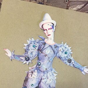 David Bowie Blue Pierrot Articulated Paper Doll Puppet kit