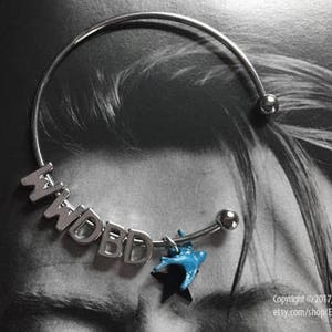 What Would David Bowie Do / Blackstar / Bluebird silver-tone bangle bracelet