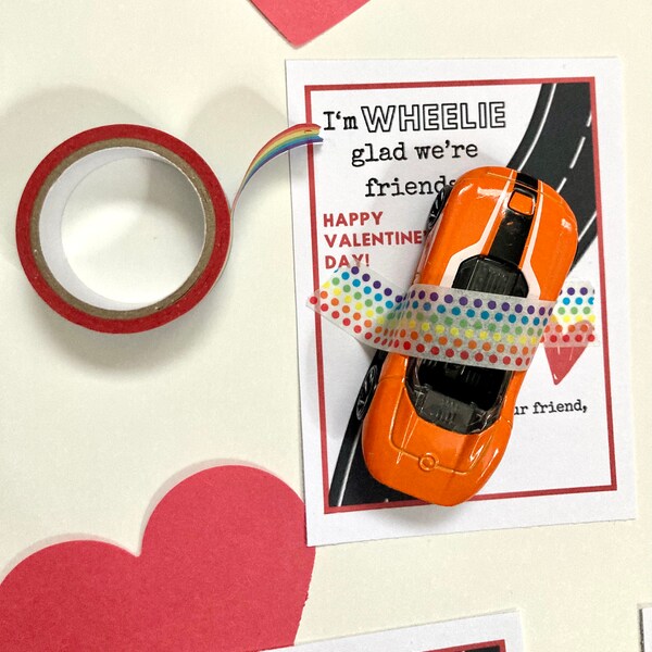 PRINTABLE Valentines Car cards! Just add a toy car. Digital download!