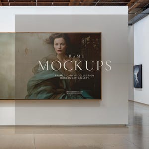 Modern Art Gallery Framed Canvas Mockup Set, Gallery Wall PSD for Artists