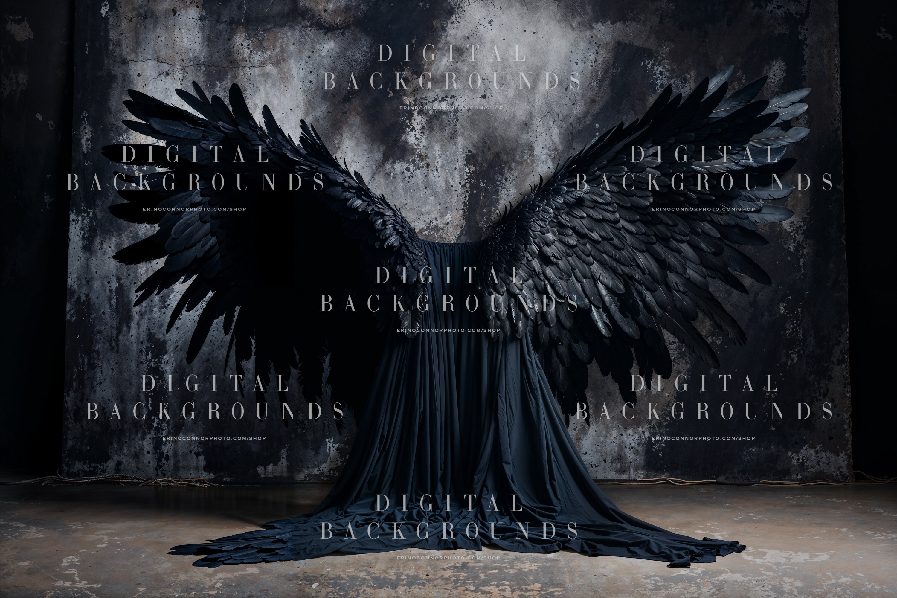 Black Angel Wings Digital Backgrounds | Digital Backdrops Photography ...