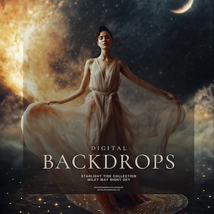 Fondos digitales de cielo estrellado de la Vía Láctea / Maternidad, Bellas Artes de fantasía, Fondos digitales / Composiciones de galaxias celestiales cósmicas de ensueño