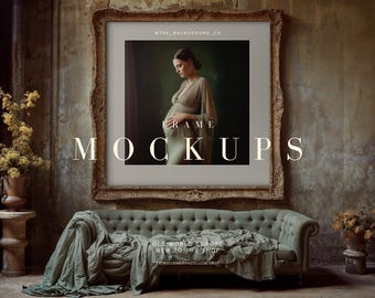 Old World Europe Frame Mockups | Vintage Sage Room Mockups for Photography & Fine Art Display | Content Marketing Tools for Photographers
