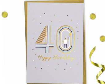 Tarjeta de feliz cumpleaños número 40