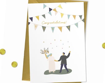 Congratulations Mr & Mrs - Wedding Card
