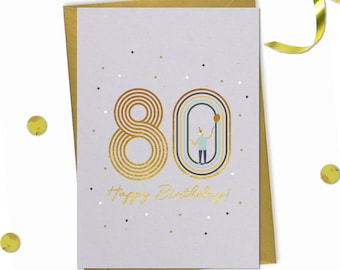 80 - Happy birthday Card, 80th birthday card