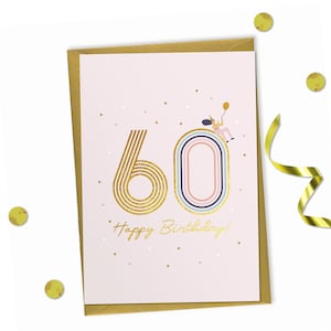 60 - Happy birthday, Karte zum 60.Geburtstag