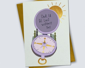 Lost without you Dad - Card for Dad, Dad Birthday Card