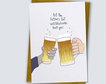 Celebrations Beer-gin! - Card for Dad, Father's Day Card